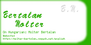 bertalan molter business card